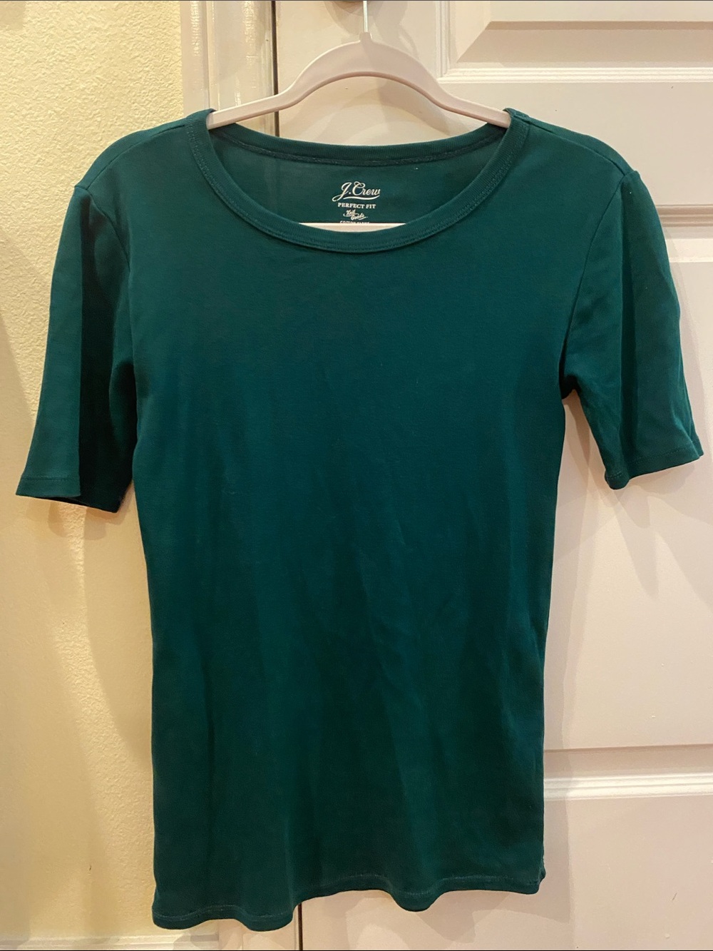J. Crew Short Sleeve Scoop Neck Tee in Dark Green